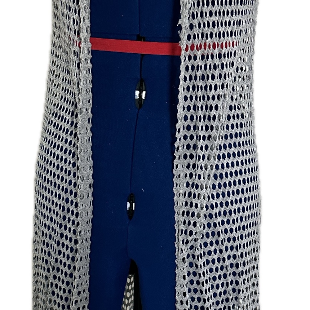 Gray Knit Open-Front Cardigan